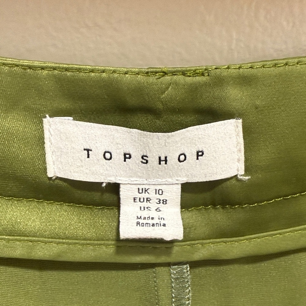 Topshop Olive Green Wide Leg Cargo Trousers Women’s Size 6 Bin P - Picture 5 of 6